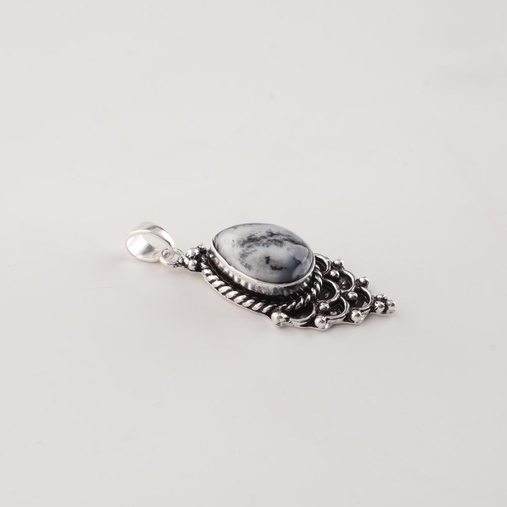 Dendritic Opal Gemstone 925 Sterling Silver Jewelry Pretty Pendant 1.5" For Her PP-70-28