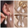New Chinese Baroque Water Drop Pearl Earrings Fashion Pearl Ear Stud Pearl Stud Earrings  Female
