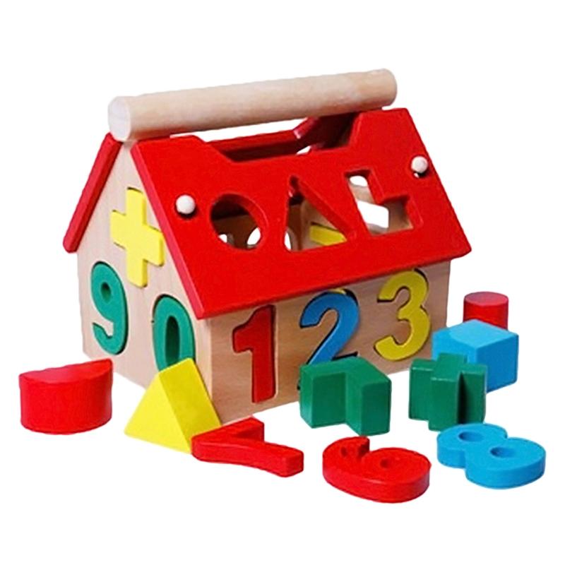 Děti Miminko Kluci Holky Hrají Hry Dřevěné Digitální Číslo Domeček Stavební Kostky Hračka