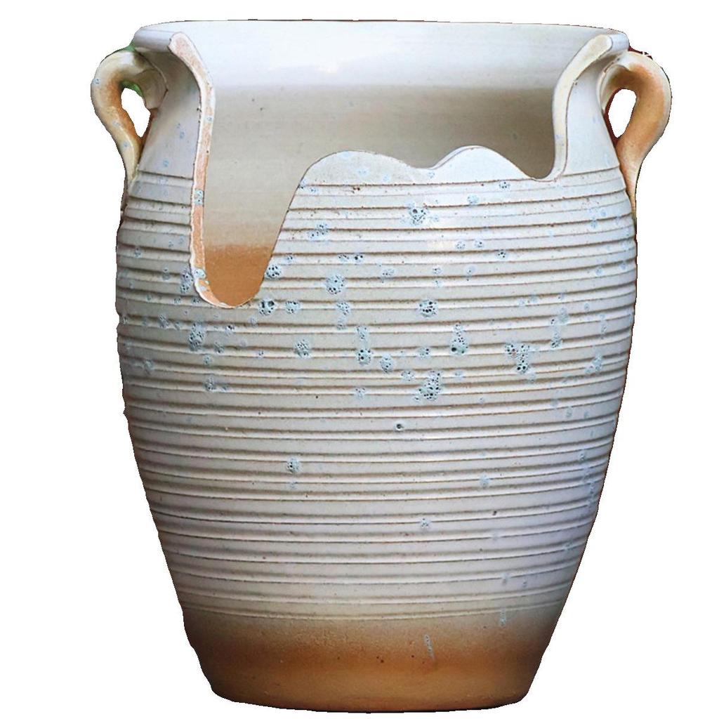 Handmade Double Ear Ceramic Succulent Flower Pot with Cutouts