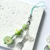 Niedlich Süß Grüner Apfel Stern Schleife Perlen Schlüsselanhänger Anhänger Handyband Lanyard Rucksackanhänger Taschenhänger Ornament Girly Geschenk