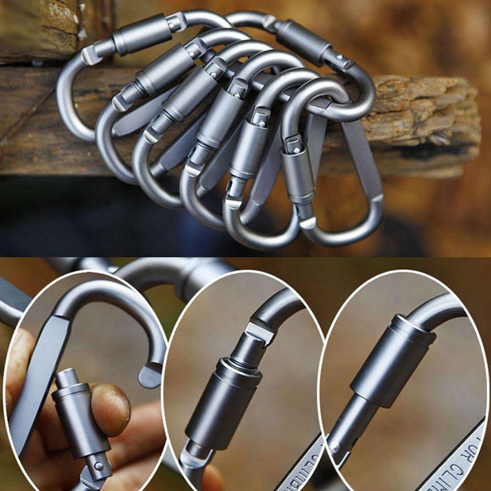Aluminium Alloy Safety Keychain Buckles Climbing D Carabiner Spring Clips Camping Hiking Hooks