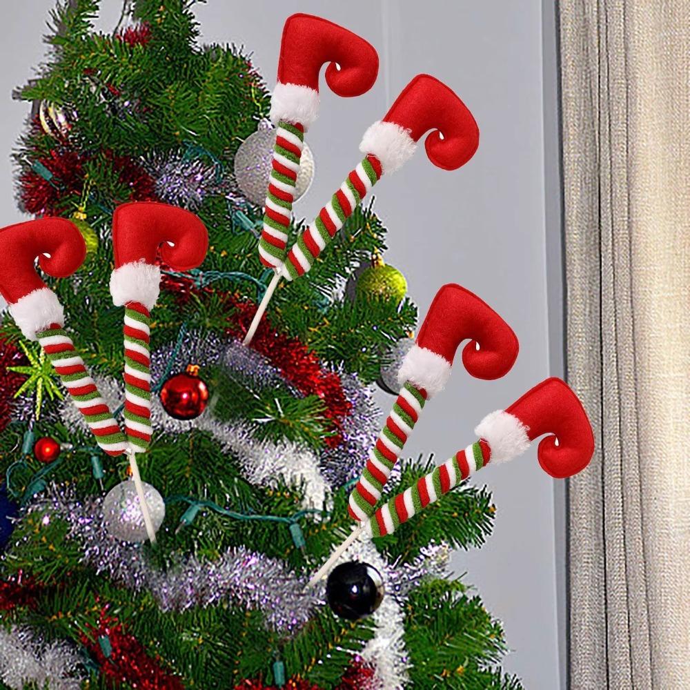 Plush Stuffed Christmas Ornaments Multi Scene DIY Accessories Christmas Tree Ornament with Fixed Wire Light Weight