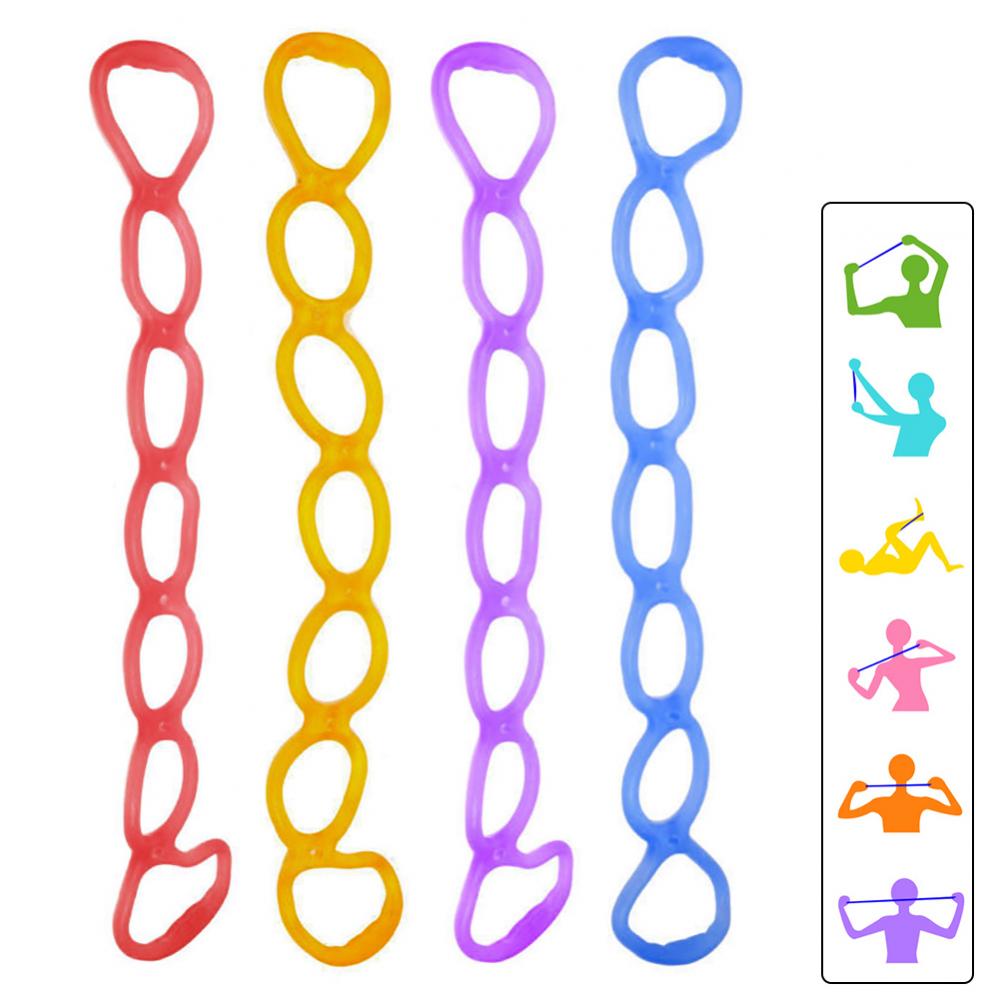Pull Rope Resistance Band Elastic Training Gym 7 Holes Silicone Pilates Exercise Yoga Fitness Body Muscle Relaxation Home Tool