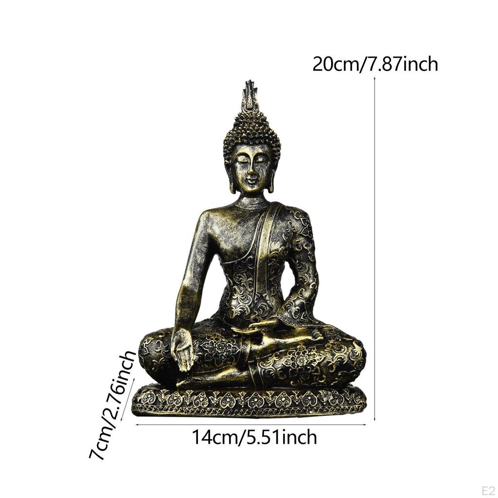 Resin Buddha Statue, Seated Figurine, Home Decor, Decorative Sculpture, Office