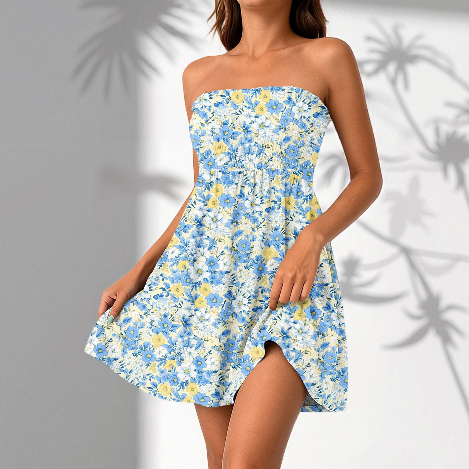 

Жіночі повсякденні літні сукні без рукавів Весняна сукня в стилі печворк Бохо з квітковим принтом для коктейльної вечірки XL