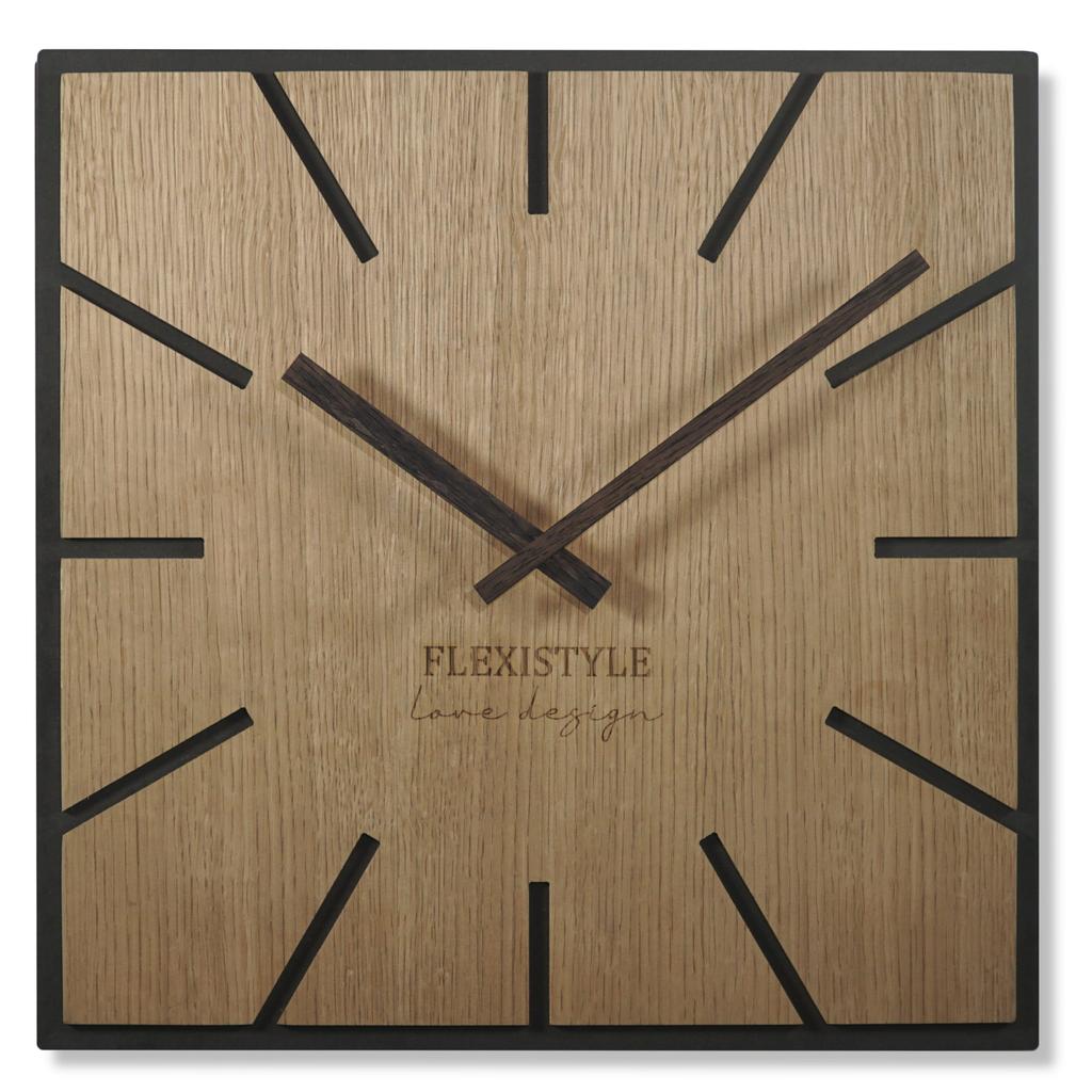 Large Wall Clock Exact Oak 50cm