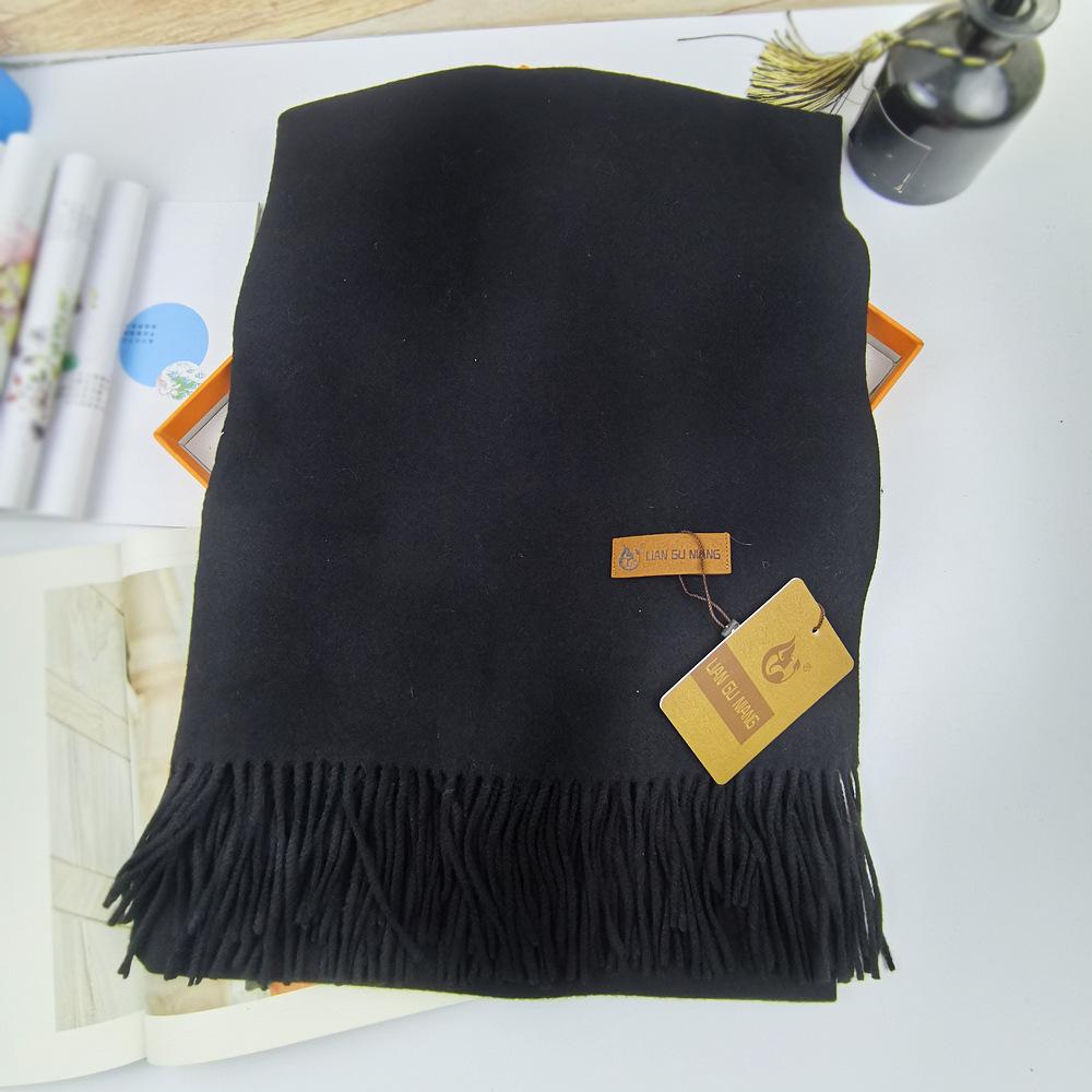 High-quality Solid Color Cashmere Scarf In Chinese Red with Tassels, Faux Wool Shawl for Men and Women, Suitable for Parties and Events As a Gift