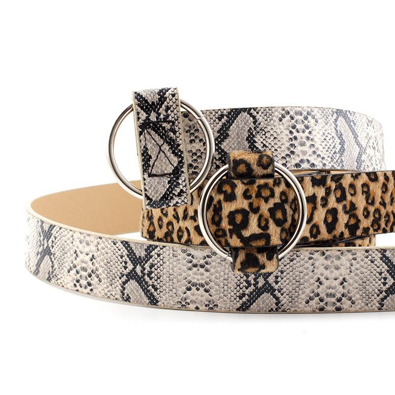 Womens Versatile Wide Noloop Belt In Fashionable Animal Textures For Contemporary Styles Casual