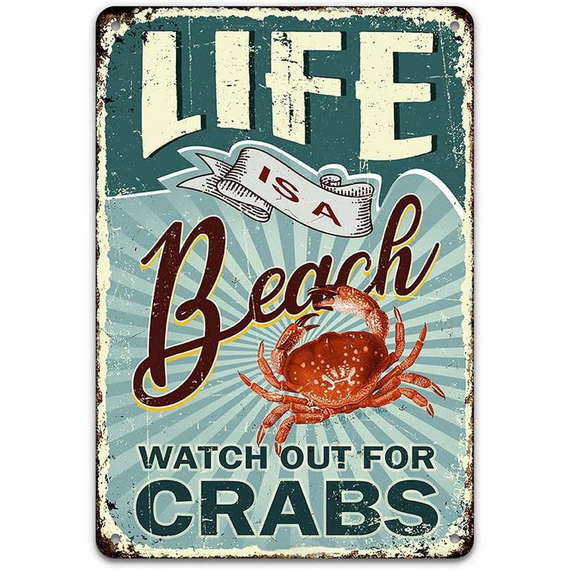 Plaques Metal Tin Sign Beach Holiday Surfing Wall Signs Art Decoration Vintage Tinplate Poster Bar Garage Garden Decor Plates