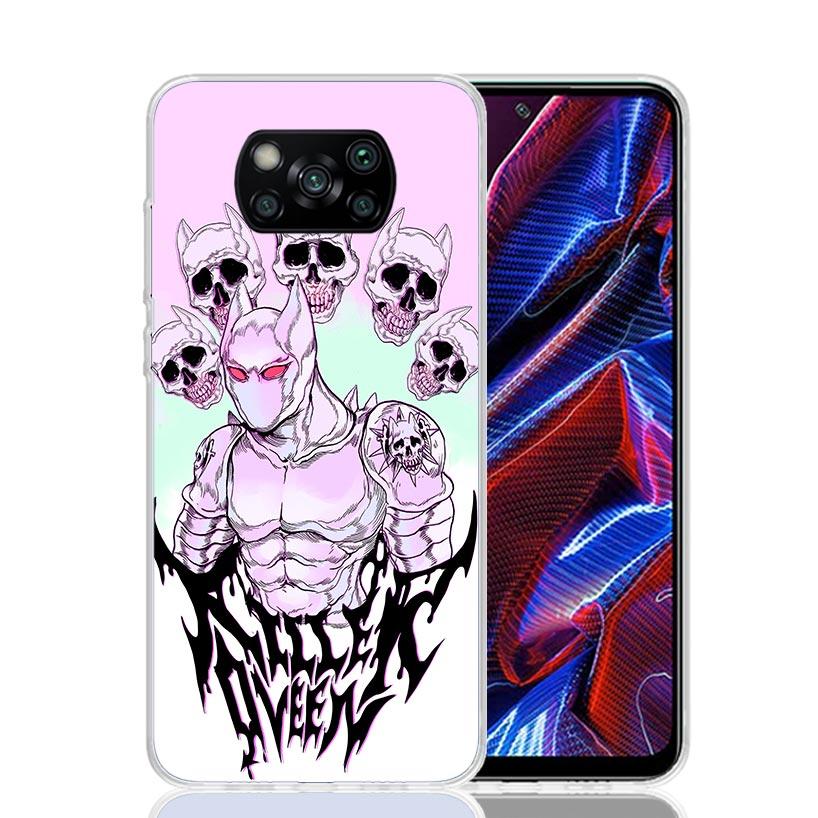 Anime JoJo Killer Queen Phone Case For Xiaomi Poco X7 X6 X5 Pro F7 Ultra Redmi 15C 15 13 13C 12 12C 10 10A 10C 9 9A 9C 9T Cover