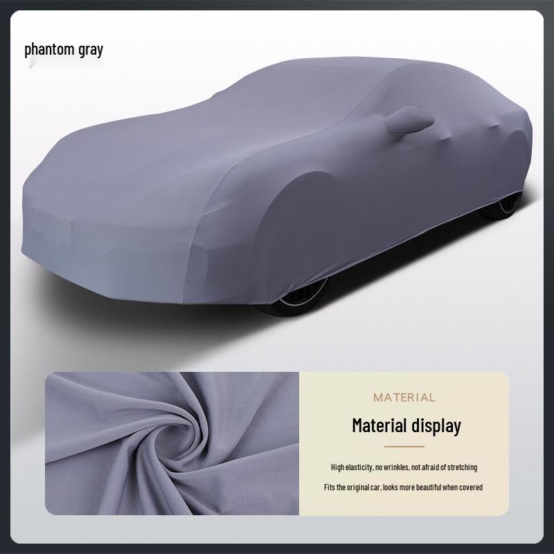 Housse de voiture universelle en tissu rouge extensible pour Salon Auto Show Dévoilement