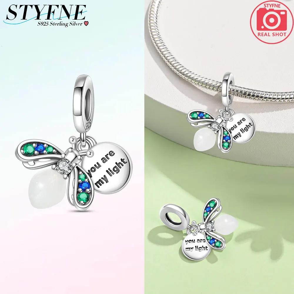 Charms Plataoriginales Butterfly Luminous Beads For Charms Copper Bracelet Beads Jewellery Making Women'S Gift