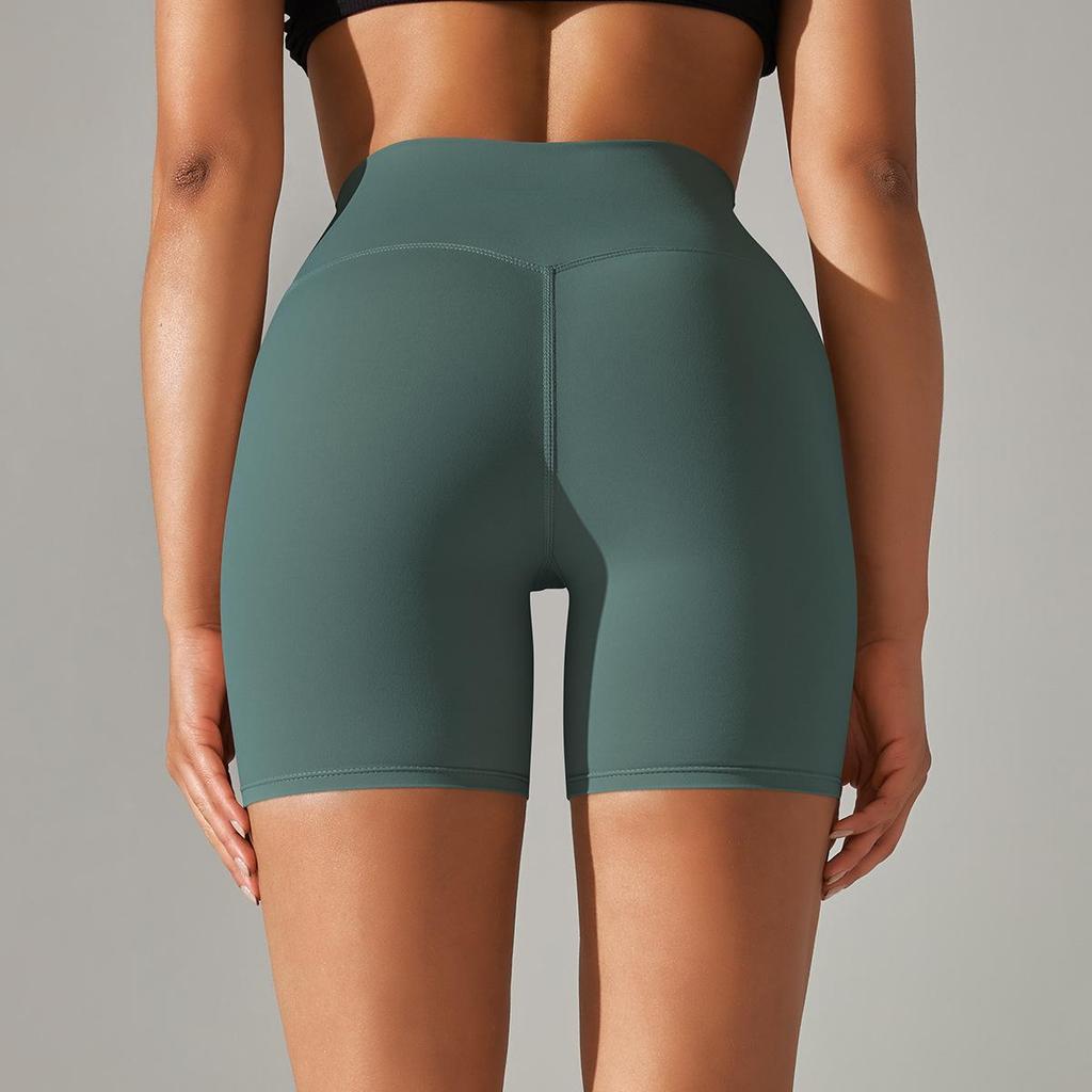 New Style Nude High Waist Yoga Pants - Women's Double-Sided Brushed Peach-Toned Hip-Enhancing Capri Leggings