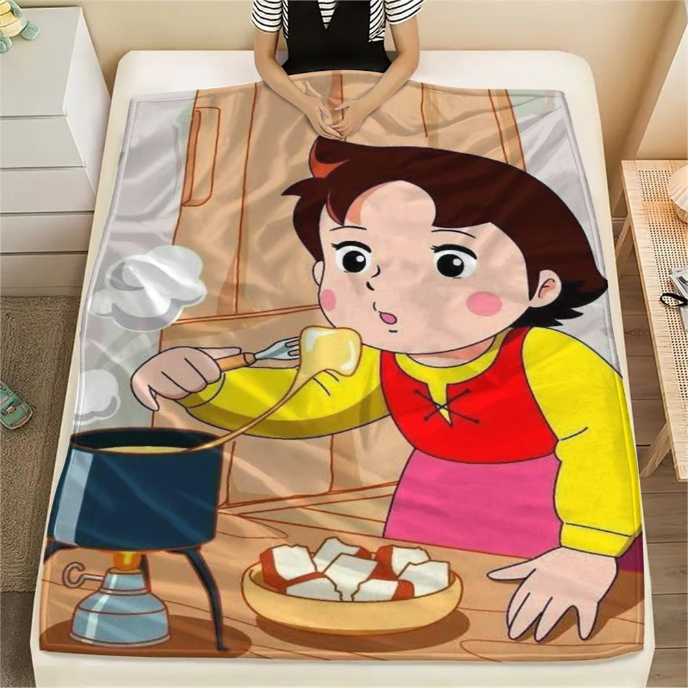 1pz Coperta in Flanella con Stampa Heidi, Alta qualità Confortevole per Tutte le Stagioni, Decorazione per la Casa, Calore e Comfort, Perfetta per Regali di Natale