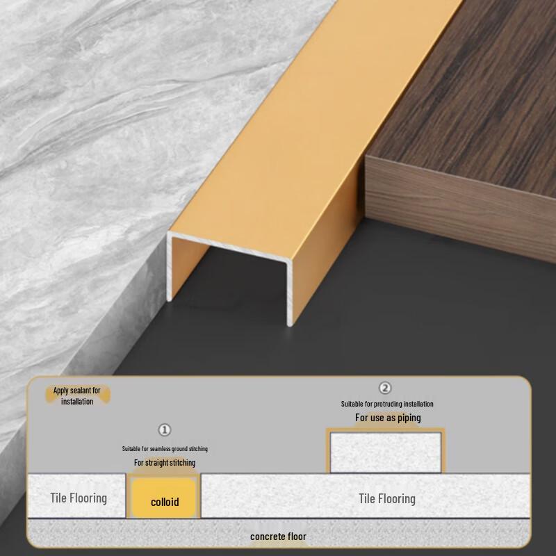 Aluminum U-Channel Edge Trim Strip