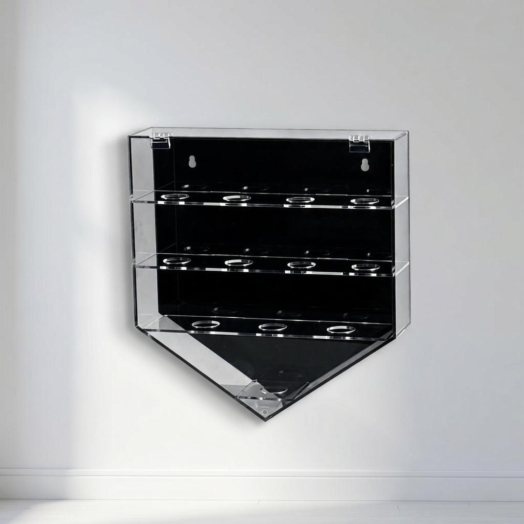 Ball Display Case 3-Tier Wall-Mounted Clear for Office, Sports Fans