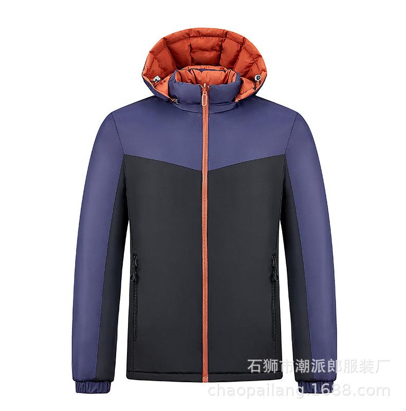 

2025 новая одежда в рубчик двусторонняя утолщенная хлопковая одежда мужская свободная осенне-зимняя хлопковая одежда 4XL