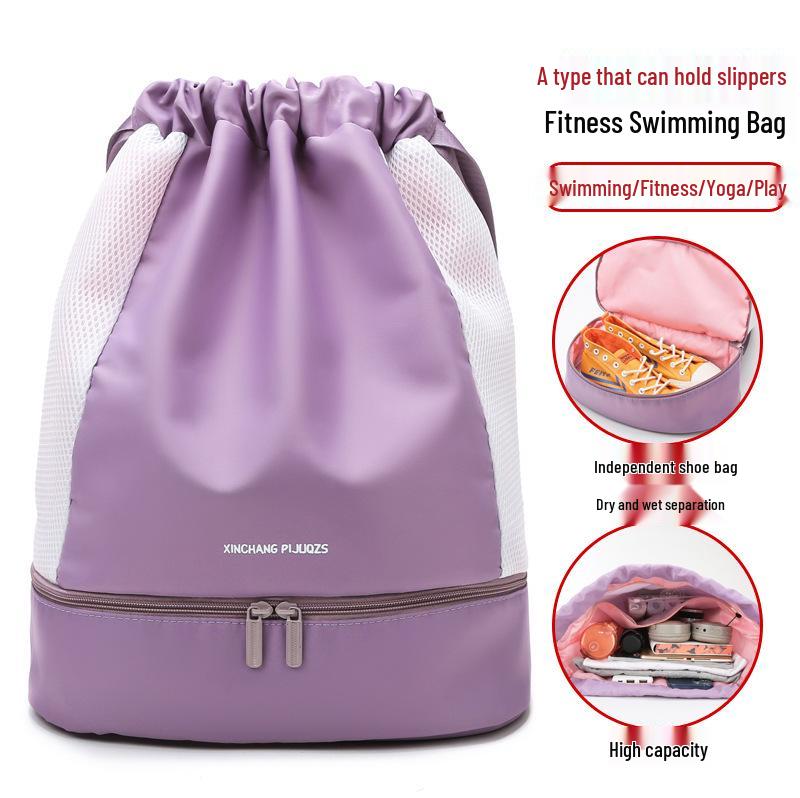 Women's Gym Bag: Wet/Dry Separation, Shoe Compartment, Sports, Swim, Yoga, Travel, Lightweight, Double Shoulder.
