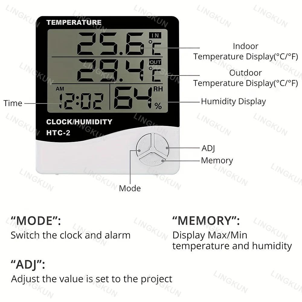 LCD Digital Thermometer Hygrometer Indoor Room Electronic Temperature Humidity Meter Sensor Gauge Weather Station For Home