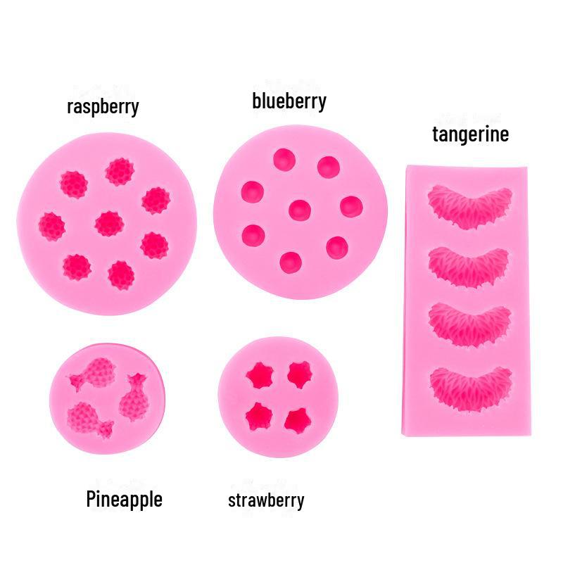 Silicone Fruit Set Mold for Fondant, Cake, and Chocolate Decorations