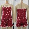 Summer Pajama Set Large Size Vest Ruffle Shorts Women's Suspenders Soft Casual Cute Printed Women Pajamas Set Sexy Bow