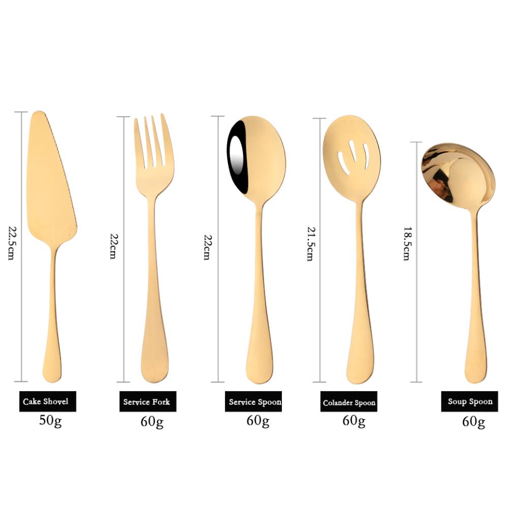 5 szt. Zestaw sztućców obiadowych Naczynia do serwowania ze stali nierdzewnej Narzędzia Łyżka do zupy Durszlak Łyżka Łyżka serwisowa Widelec do sałatek Łopatka do ciasta Zestaw zastawy stołowej