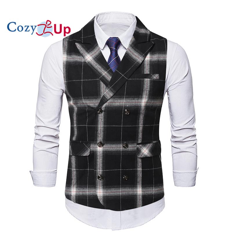 

Уютный костюм, жилет, мужской деловой клетчатый жилет без рукавов, повседневный тонкий