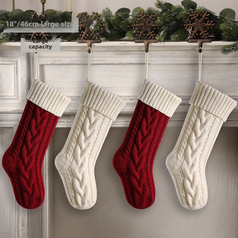 Christmas Stockings Christmas Supplies Christmas Arrangements Gift Bags Pendant Decoration Wrong Corner Twist Large