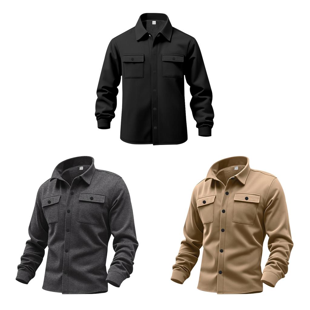 Mens Casual Fleecelined Jacket With Multiple Pockets For Autumn Warmth And Urban Style