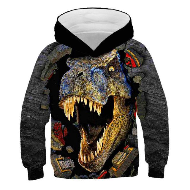 

2025 Boys Girls Dinosaur Hoodies Cartoon Animal Cool Sweatshirts Autumn Kids Jurassic World Clothes Hot Selling Shirts Tops 4-14 Year Old 3-4 Years