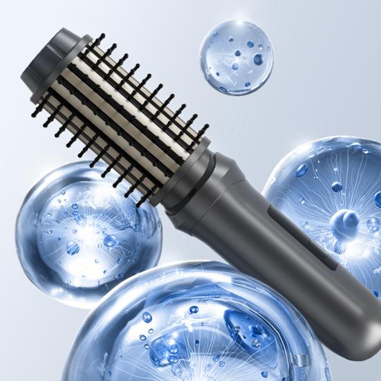 Cordless Hair Curling Iron Brush USB Rechargeable Travel Heated Round Brush 3-in-1 Fast Heating Thermal Brush Electric Hair Curling Wand Styling Tools