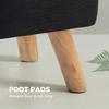 Linen-Look Square Padded Footstool - Black