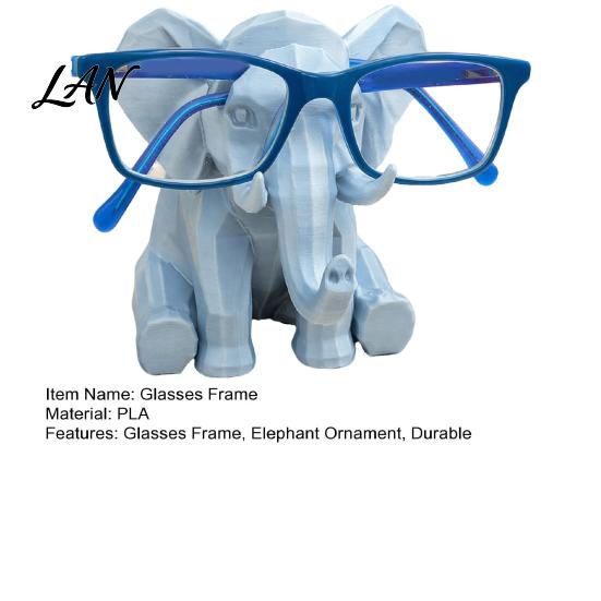 Detailed Home Accents Elephant Shape Glasses Frame, 3D Printed Hand Carved Living Room Ornament Holder, Decorative for Office Desk Intricately Decor