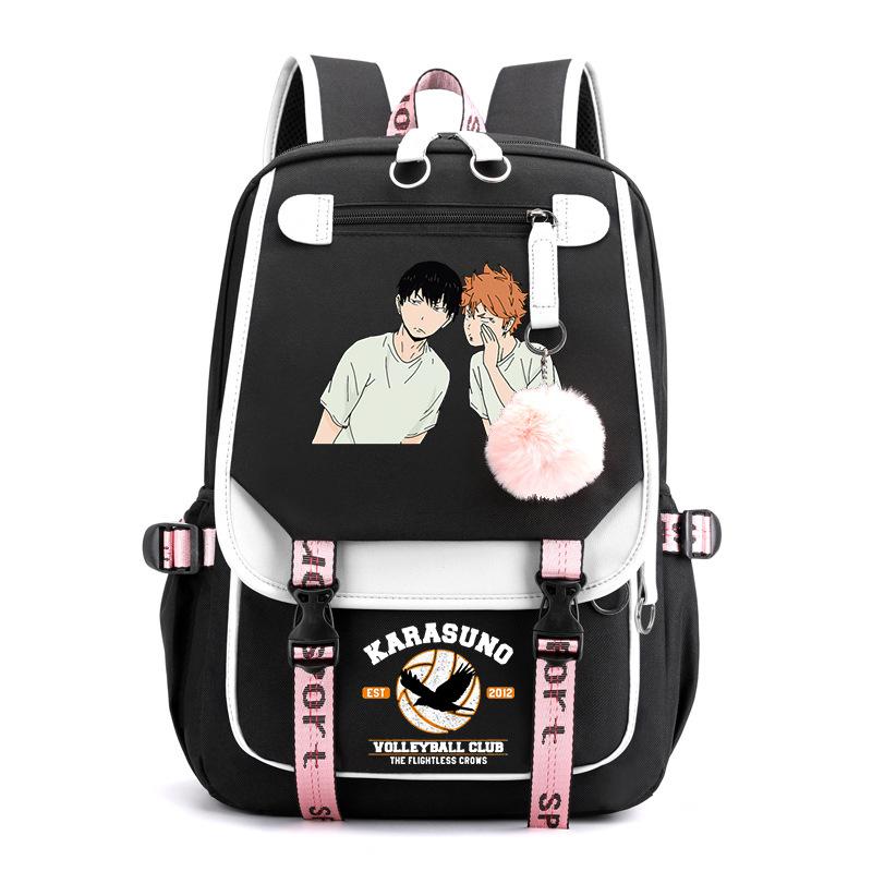 Anime volleyball teenager peripheral printing middle school student schoolbag outdoor large-capacity backpack