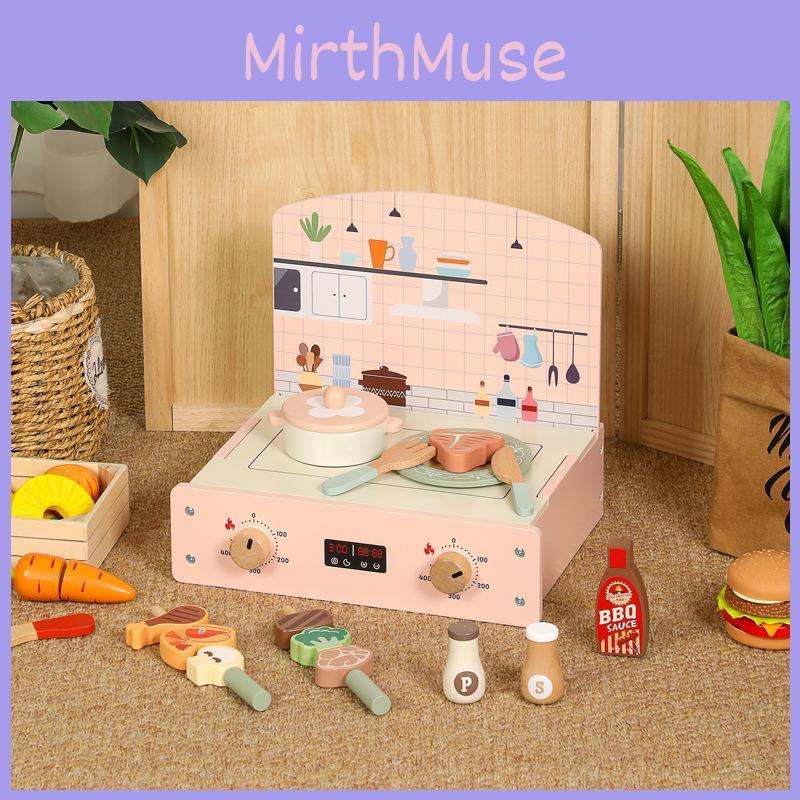 Wooden Simulation Kitchen Barbecue And Cooking Utensils Children Toy Set For Kids Play And Learning