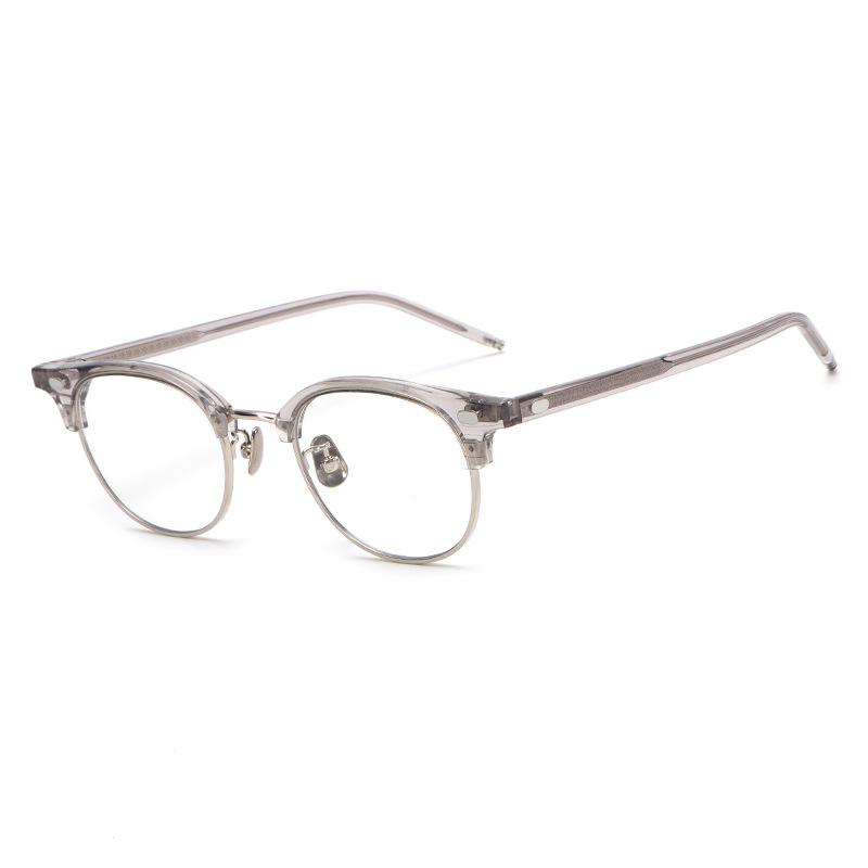 

10EYEVAN Retro Acetate Metal Flat Light Sunglasses Frame with Anti-Blue Light for Men and Women