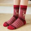 5/10 Pairs Comfortable Casual and Versatile Cartoon Reindeer Wool Socks Halloween Mid Calf Christmas Socks Thickened Warm Towel Socks