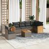 VidaXL Garden Lounge Set with Cushions 7 Pcs, Patio Sofas, Patio Furniture Set, Outdoor Furniture, Grey 3227705