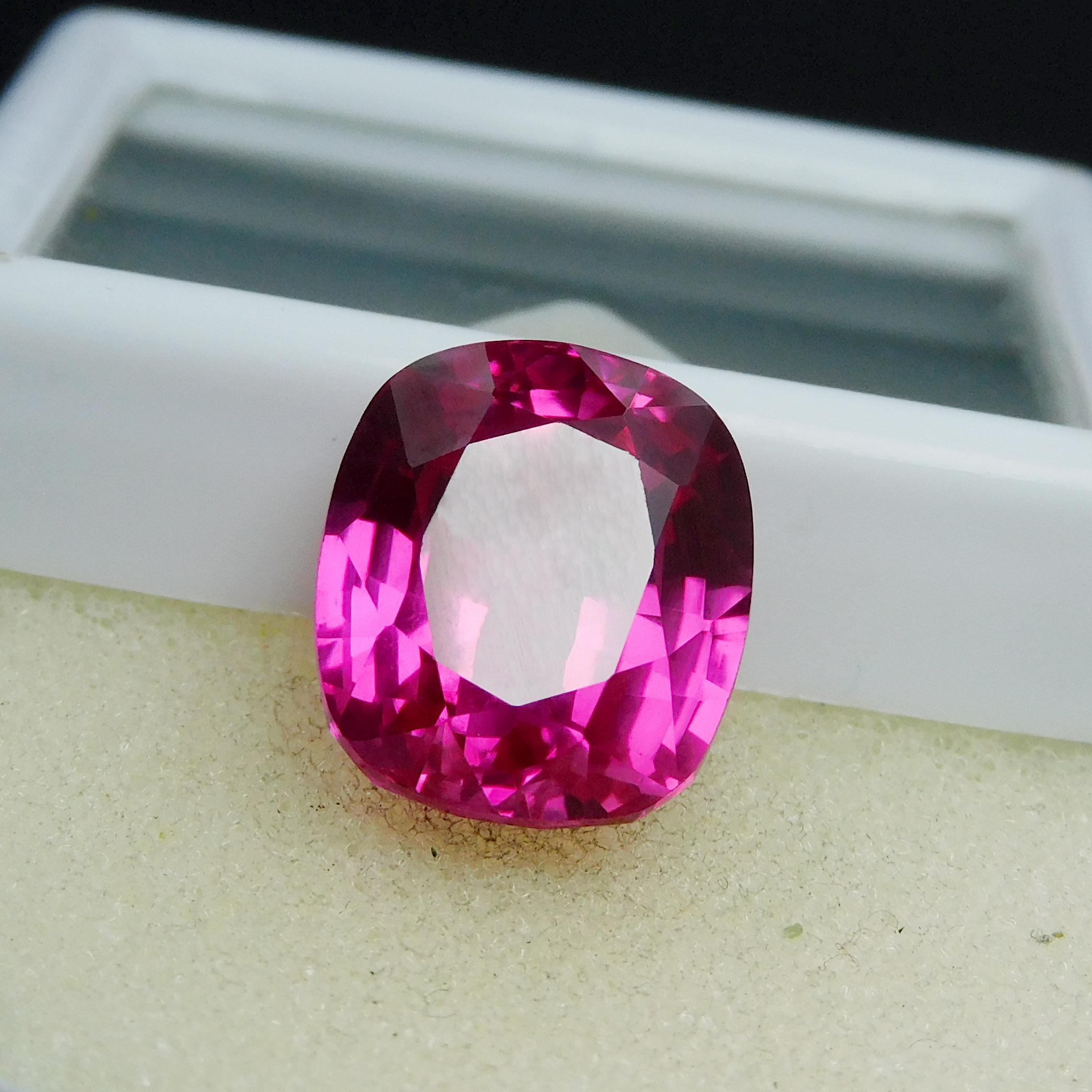 

Pretty Natural Pink Sapphire Cushion Cut Rare 17.45 Ct CERTIFIED Loose Gemstones M-580-Ra 14.2 mm Approx рожевий