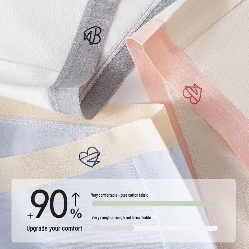 Yimian Women's 7A Antibacterial Pure Cotton Seamless Briefs 3-Pack