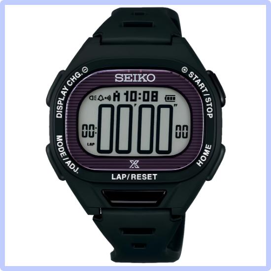 Seiko Prospex Super Runners Solar Watch, Model SBEF055 Slim Running Design, Men's Black Resin, 10 BAR Water Resistant