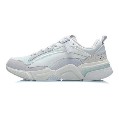 Li Ning Soft Shock Absorbing Breathable Wear Resistant Non Slip Low Top Running Shoes Women Sneaker Light-Purple Blue AGCR324-1
