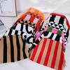 Women Handbag Colorblock Knitted Women Bag Large Mouth Cosmetic Cellphone Keys Stoarge Pouch Summer Beach Clutch Lady Purse