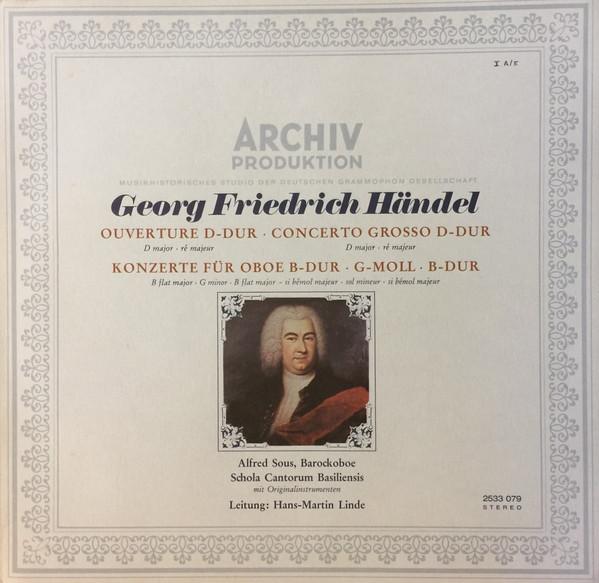 

LP Record ALFRED SOUS SCHOLA CANTORUM BASILI Handel Ouverture Ddur Concerto G 2533079 ARCHIV 1970 Germany Obi Classical Used