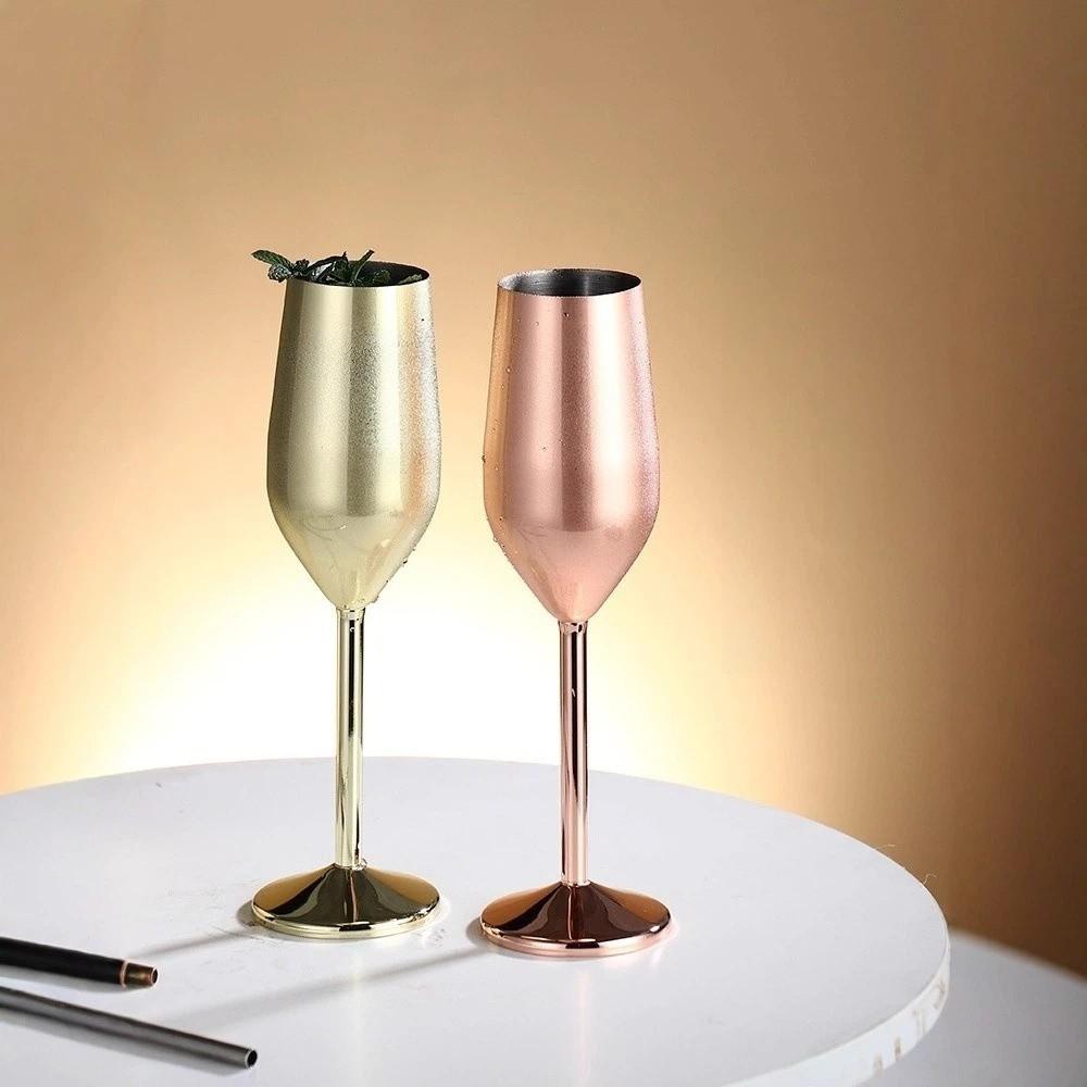 Unbreakable Metal Cocktail Glasses Creative Metal Goblet New Steel Champagne Flute Wine Drinking