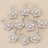 Liangfei 3D Five-Petal Plum Blossom Pendant with Diamond Inlay, Copper-Plated 18k Gold Fashion DIY Jewelry Accessory.