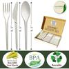 150PCS Compostable Cutlery Set EcoFriendly HeavyDuty Utensils 50 Forks 50 Spoons 50 Knives Biodegradable Utensils Set Disposabl