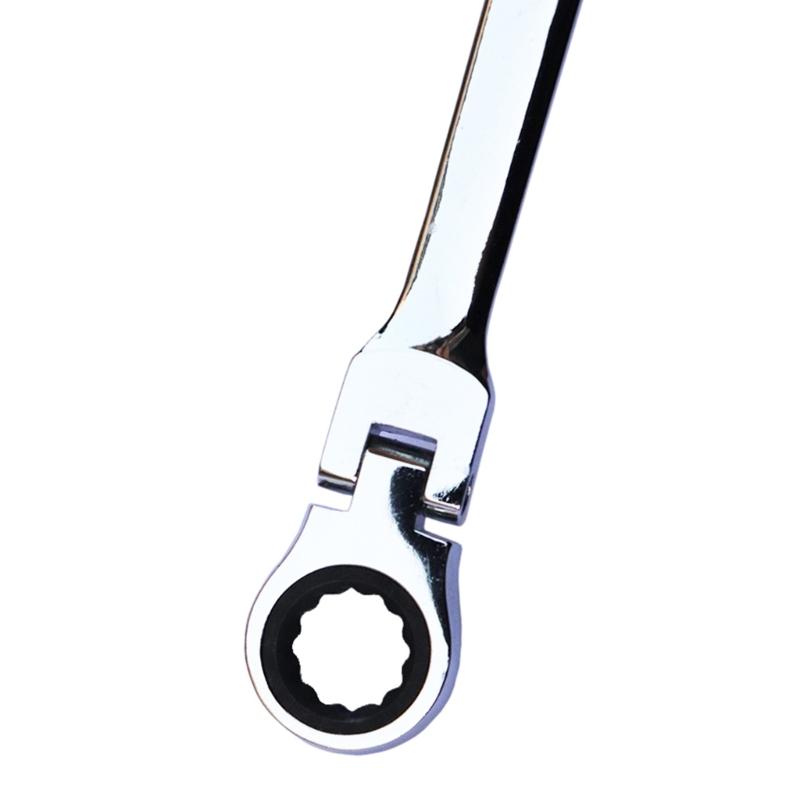 Long Double End Ratcheting Wrench Set with Flexible Head Metric Ratchet Wrenches Set 72-Tooth 6PCS Set
