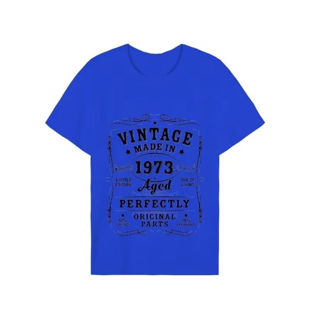 1973 50th Birthday Tshirts T-shirt Vintage 1973 Men Short Sleeve Tops Street 1973 T Shirt for Men T Shirt Oversize Tee Shirt Man